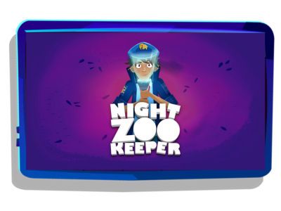 Tablet with Night Zookeeper logo.